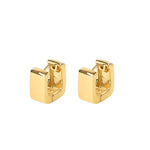 Load image into Gallery viewer, Square Small Gold Huggie
