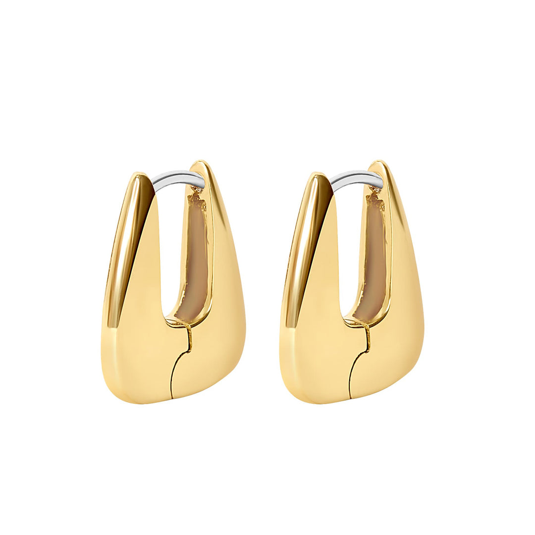 Wren Gold Sleek Modern Rectangle Huggie