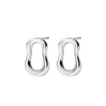 Load image into Gallery viewer, Roma Silver Wavy Rectangle Stud
