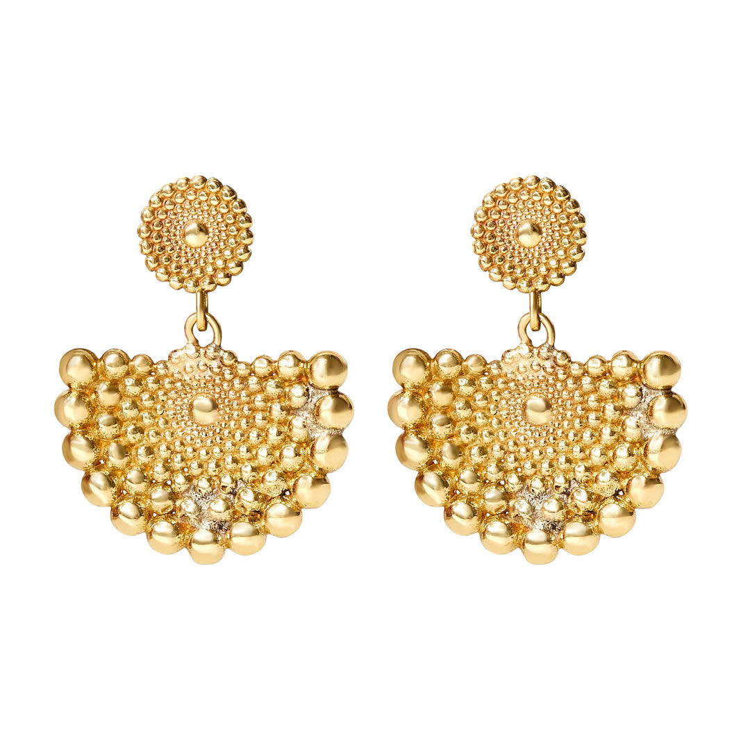 Thandi Textured Dangle Stud – Gold