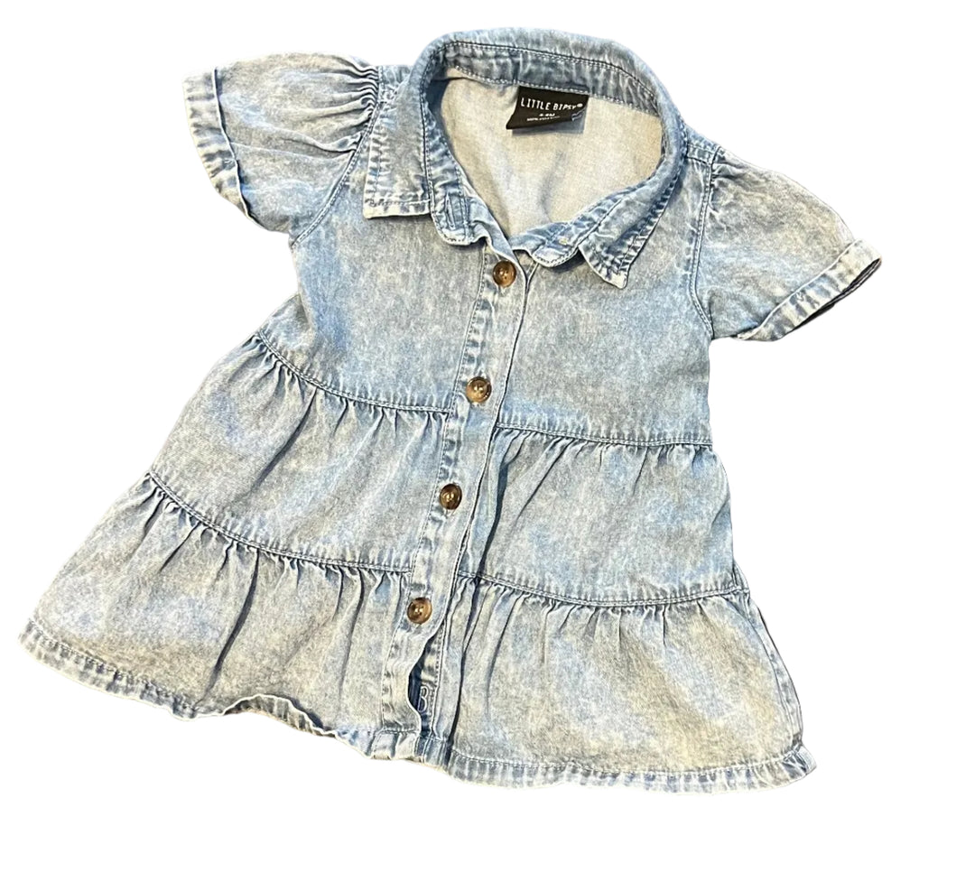 Little Bipsy Denim Dress - 3-6M