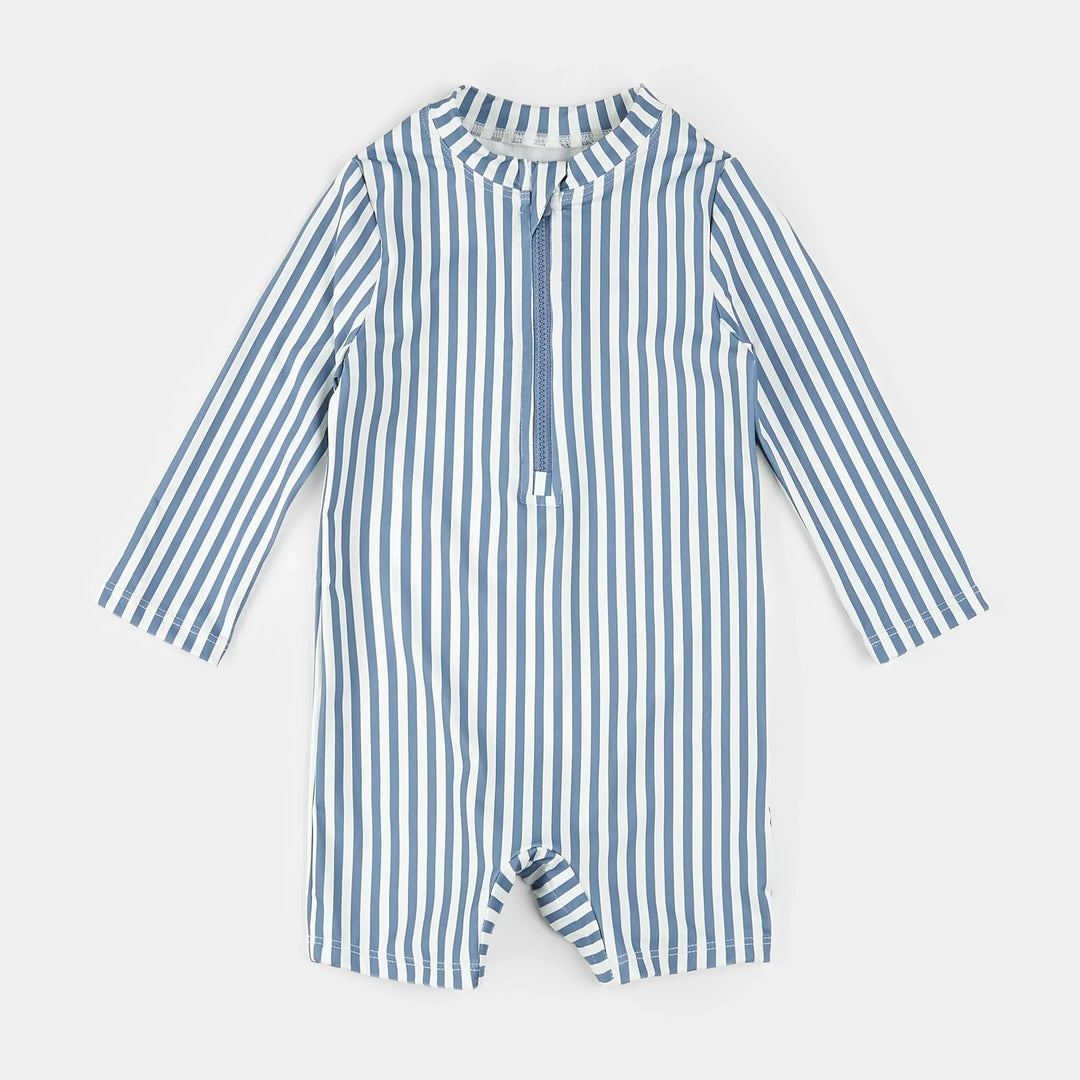 Petit Lem -  Blue Striped Swim Romper