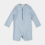Load image into Gallery viewer, Petit Lem -  Blue Striped Swim Romper
