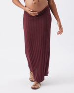 Load image into Gallery viewer, Charli Rib Knit Skirt Maroon
