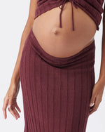 Load image into Gallery viewer, Charli Rib Knit Skirt Maroon
