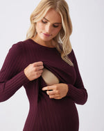 Load image into Gallery viewer, Ripe - Eden Knit Nursing Knit Dress - Maroon
