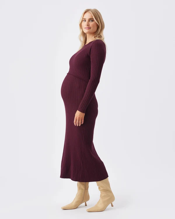 Ripe - Eden Knit Nursing Knit Dress - Maroon