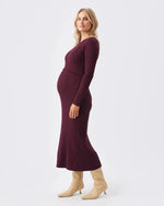 Load image into Gallery viewer, Ripe - Eden Knit Nursing Knit Dress - Maroon
