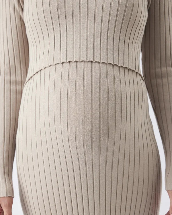Ripe – Eden Knit Nursing Dress - Stone