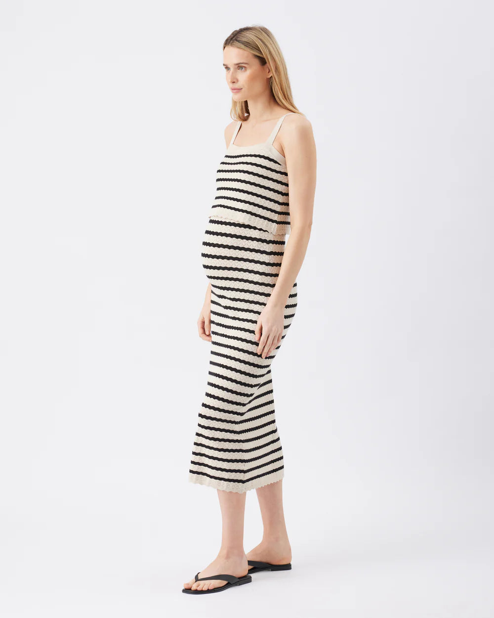 Pointelle Knit Nursing Dress
