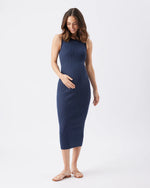 Load image into Gallery viewer, Noa Rib Knit Nursing Dress Navy
