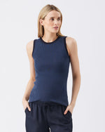 Load image into Gallery viewer, Zoe Rib Knit Nursing Tank Navy
