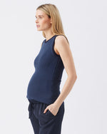 Load image into Gallery viewer, Zoe Rib Knit Nursing Tank Navy
