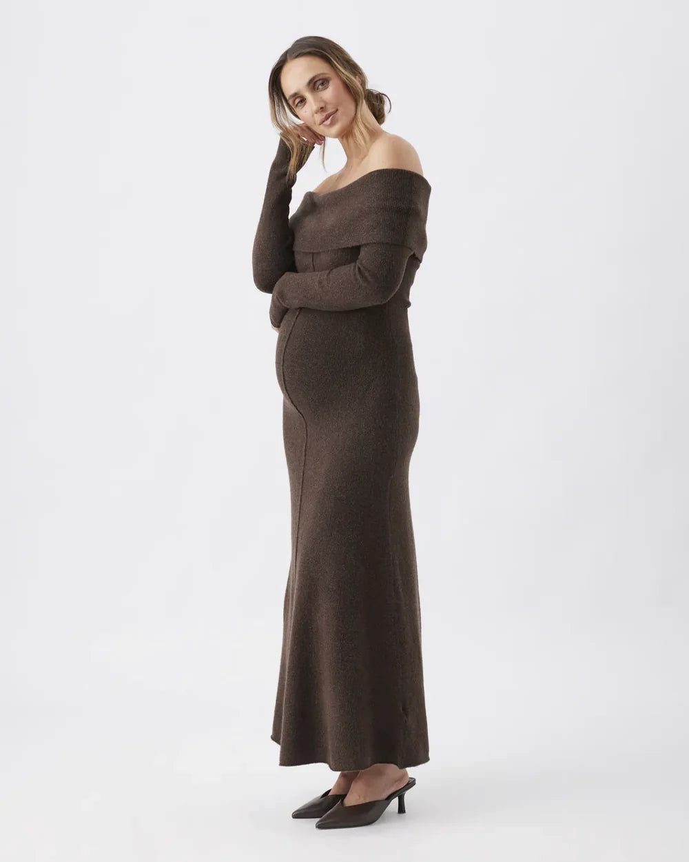 Ripe Maternity Tyla Off-Shoulder Knit Dress