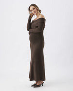 Load image into Gallery viewer, Ripe Maternity Tyla Off-Shoulder Knit Dress
