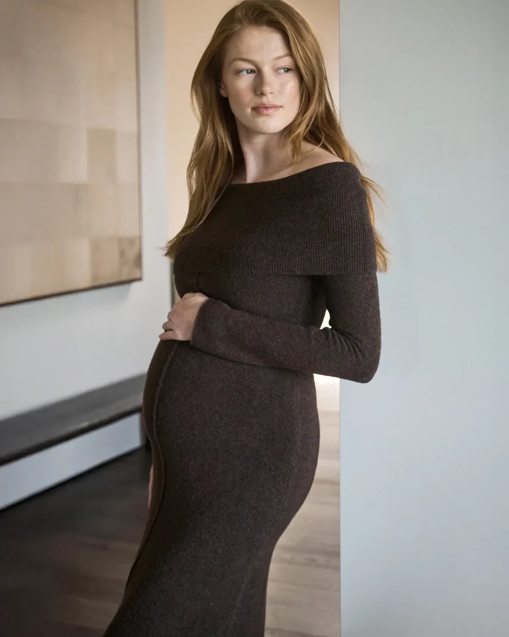 Ripe Maternity Tyla Off-Shoulder Knit Dress