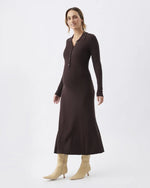 Load image into Gallery viewer, Ripe – Hollie Polo Nursing Knit Dress Cocoa
