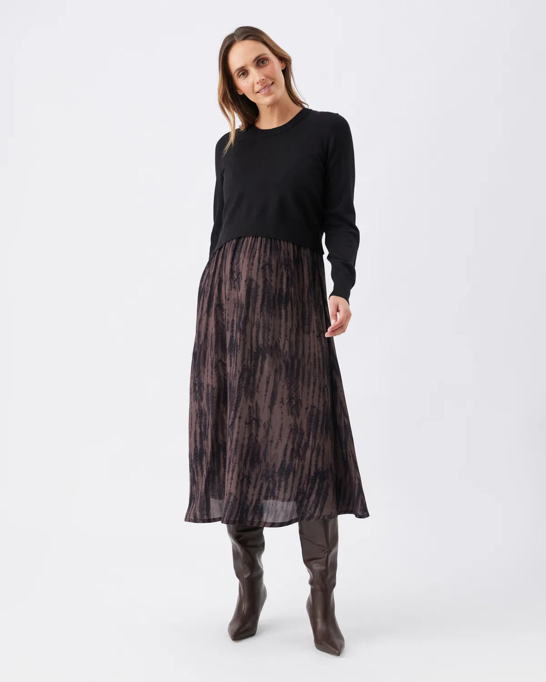 Ripe - Maia Nursing Dress Black / Mocha