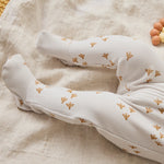 Load image into Gallery viewer, Birds Print on Orchard Tint Footed Sleeper
