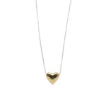 Load image into Gallery viewer, Poetic Heart Gold Puffy Heart Necklace

