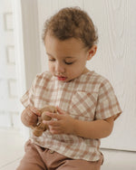 Load image into Gallery viewer, Quincy Mae Woven Boxy Top – Rustic Plaid
