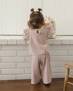 Load image into Gallery viewer, Quincy Mae Ruffle Cozy Set - Mulberry Stripe
