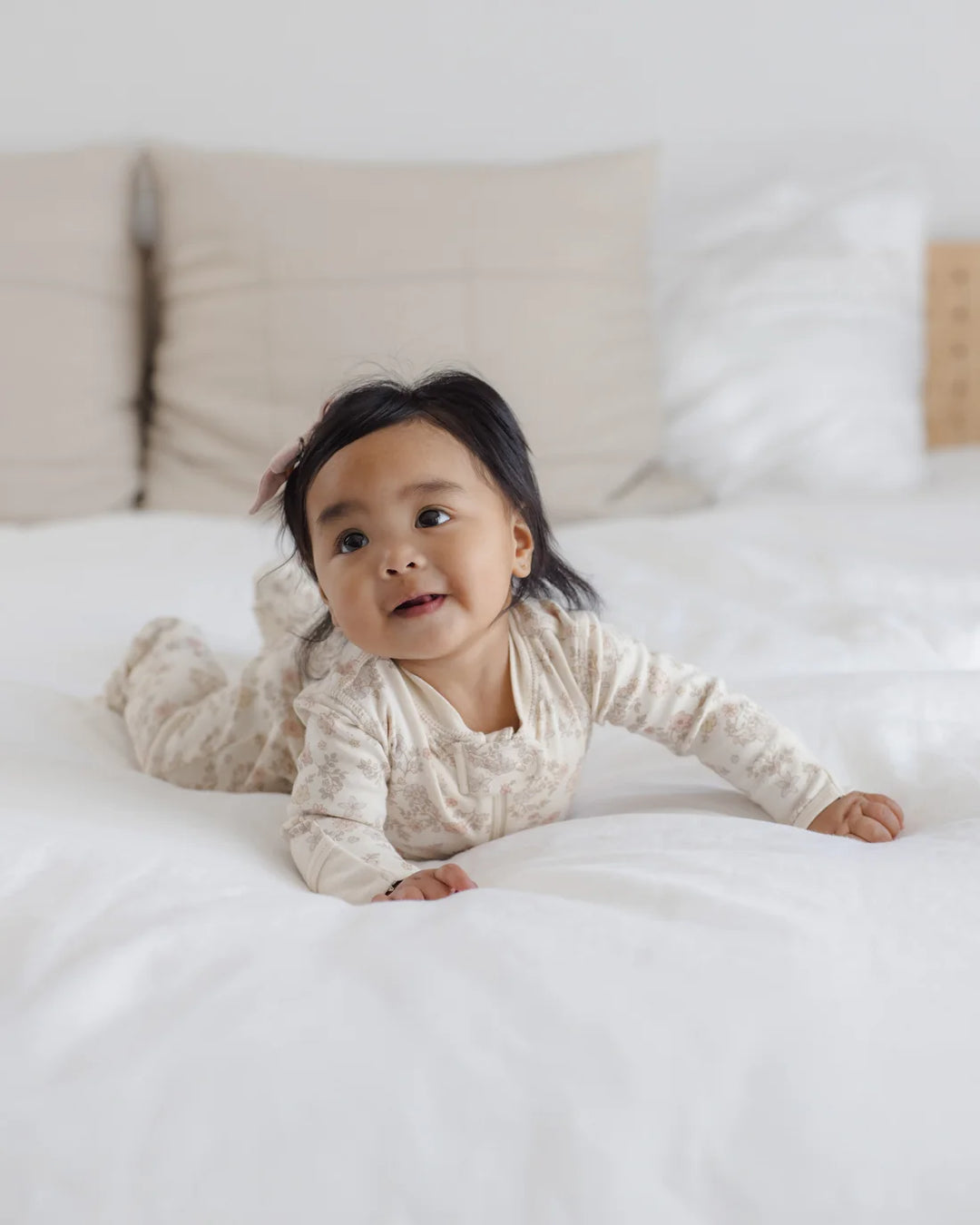 Quincy Mae Organic Brushed Jersey Zip Sleeper – Floral Vine