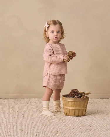 Quincy Mae Socks Set - Natural, Dusty Rose