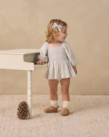 Quincy Mae Bow Clip, Set Of 3 – Cloud, Blue Gingham + Dusty Rose