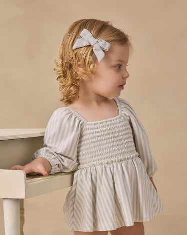 Quincy Mae Bow Clip, Set Of 3 – Cloud, Blue Gingham + Dusty Rose