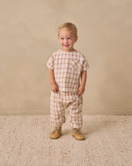 Load image into Gallery viewer, Quincy Mae Woven Boxy Top – Rustic Plaid
