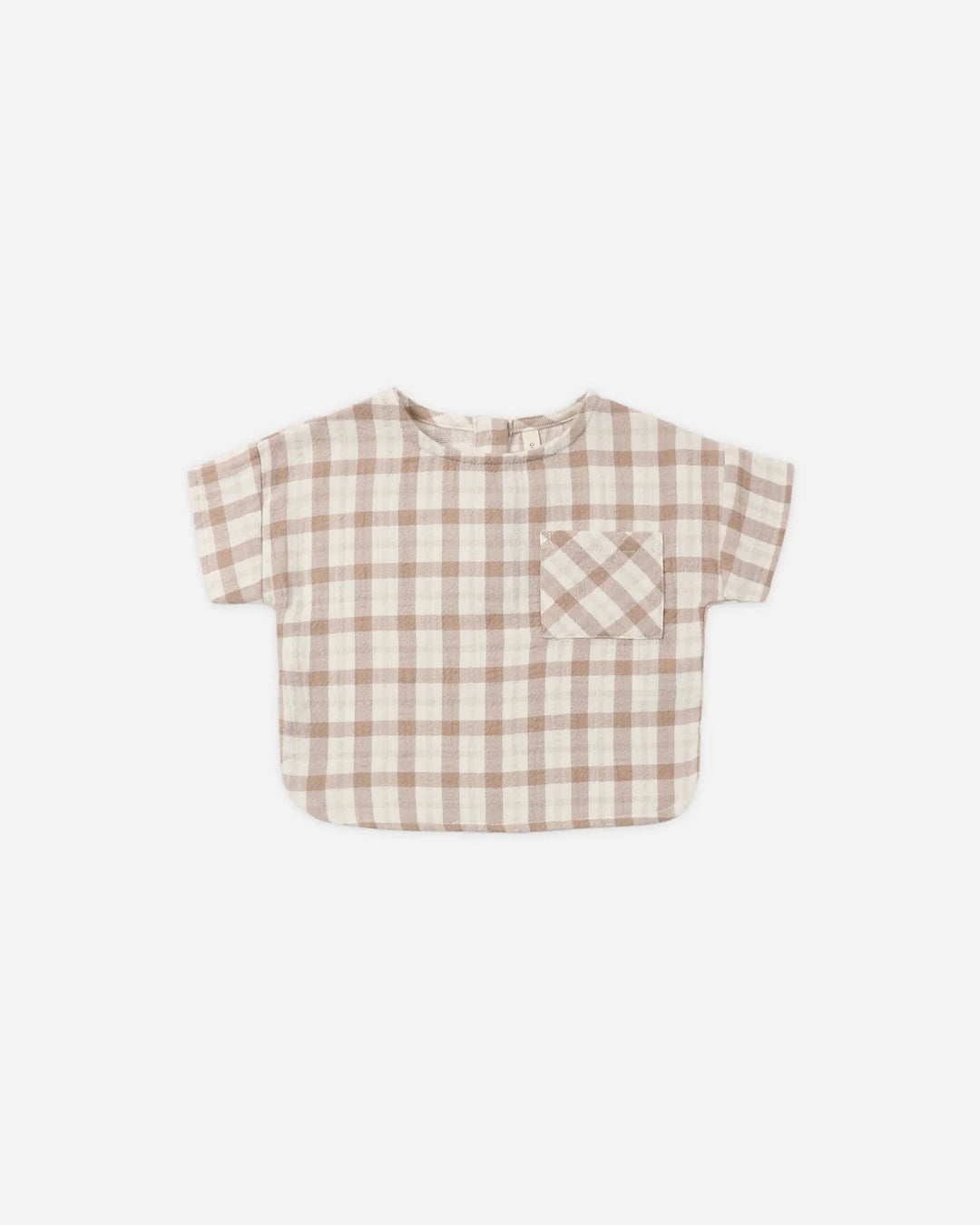 Quincy Mae Woven Boxy Top – Rustic Plaid