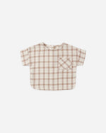 Load image into Gallery viewer, Quincy Mae Woven Boxy Top – Rustic Plaid
