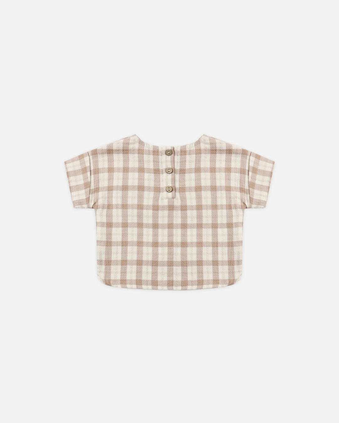 Quincy Mae Woven Boxy Top – Rustic Plaid