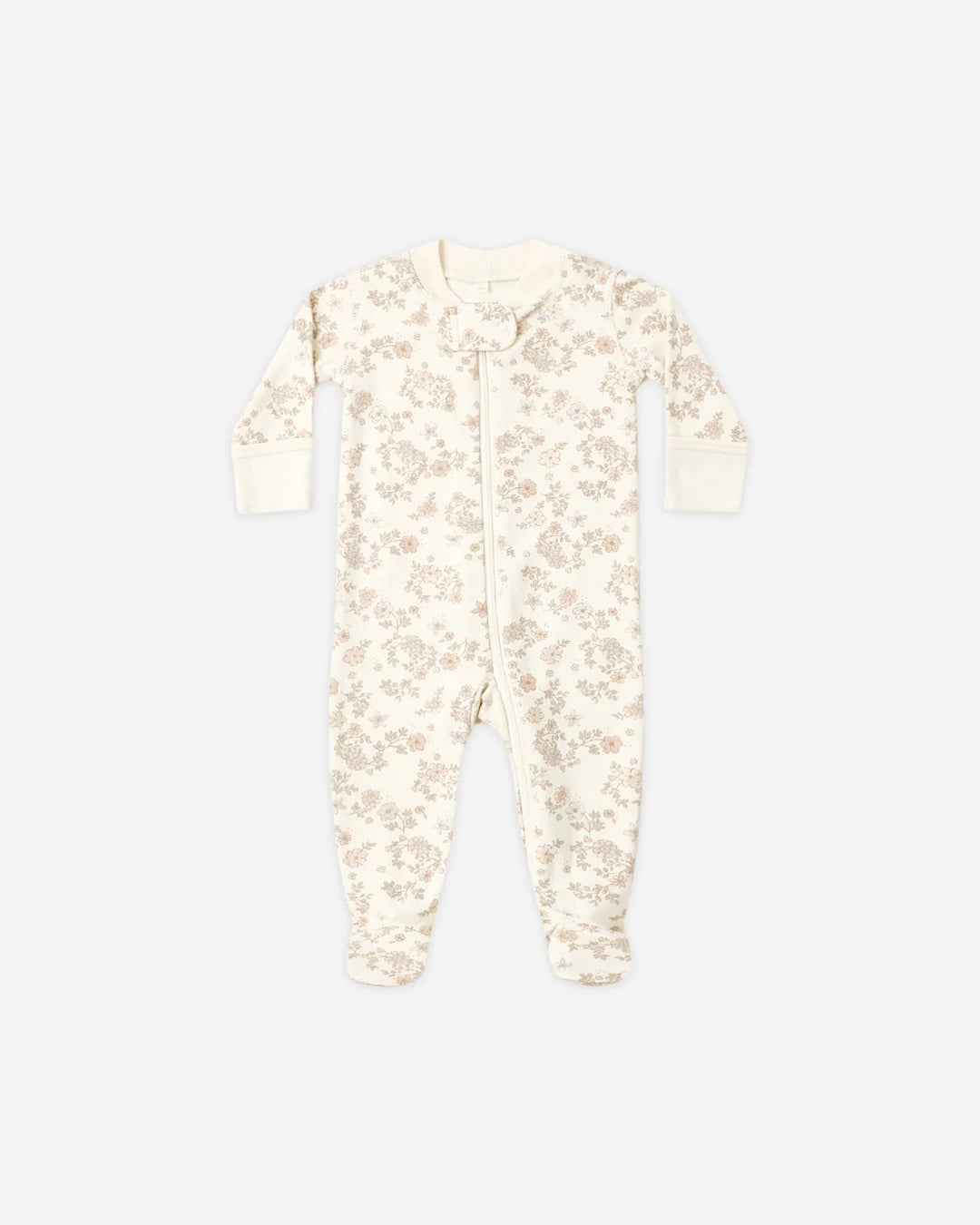 Quincy Mae Organic Brushed Jersey Zip Sleeper – Floral Vine