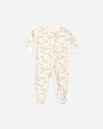 Load image into Gallery viewer, Quincy Mae Organic Brushed Jersey Zip Sleeper – Floral Vine
