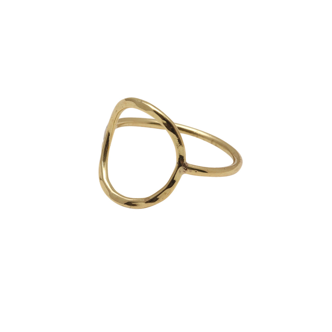 Oval | Hammered Open Oval Band, Gold