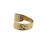 Load image into Gallery viewer, Carlie | Gold Hammered Swirl Band Ring
