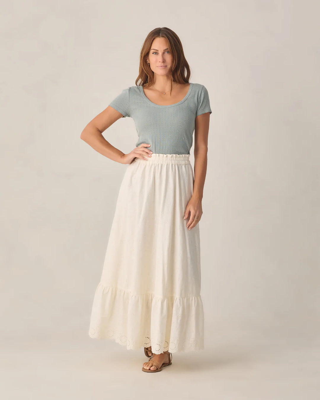 Women's Rose Maxi Skirt Ivory - S