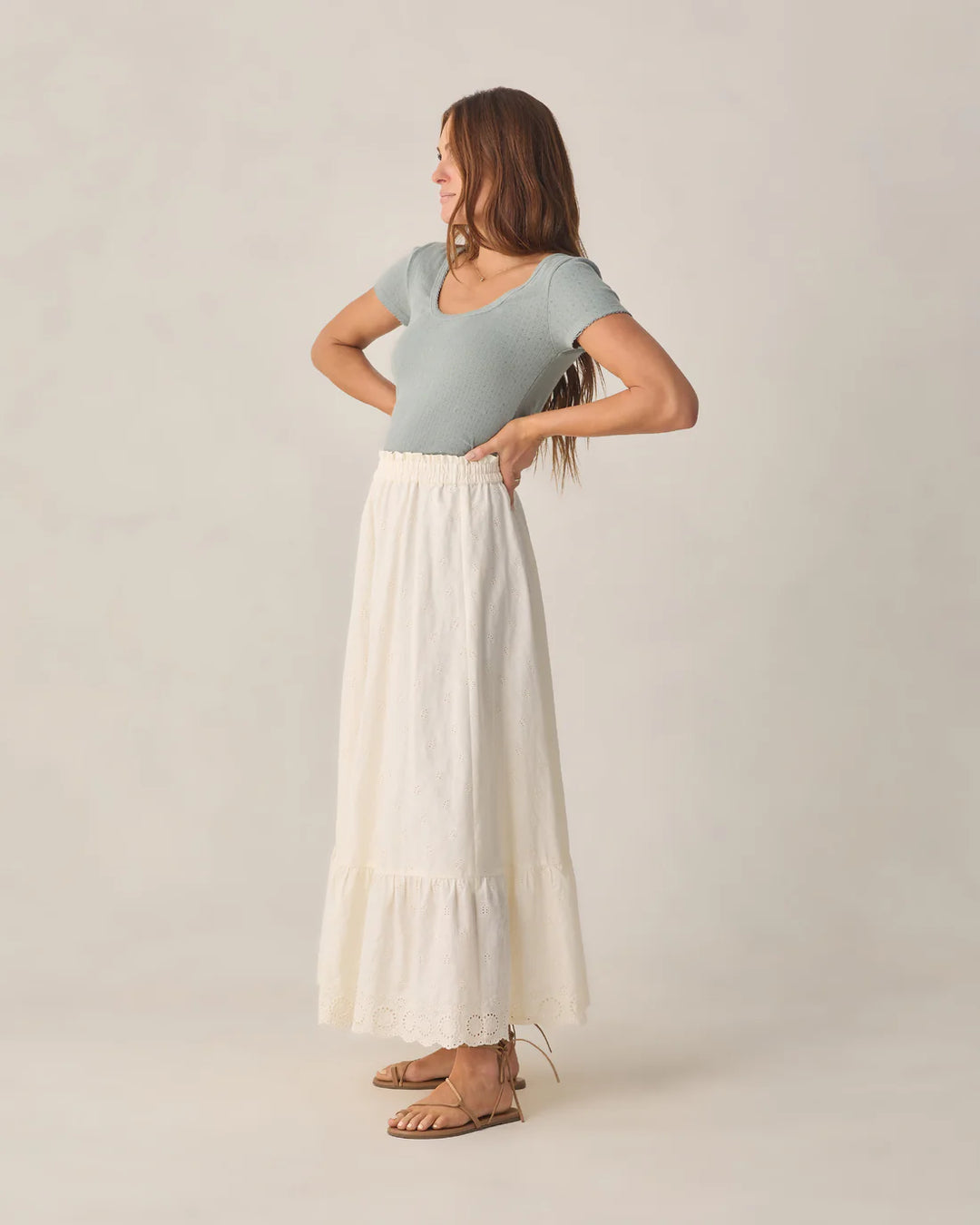 Women's Rose Maxi Skirt Ivory - S