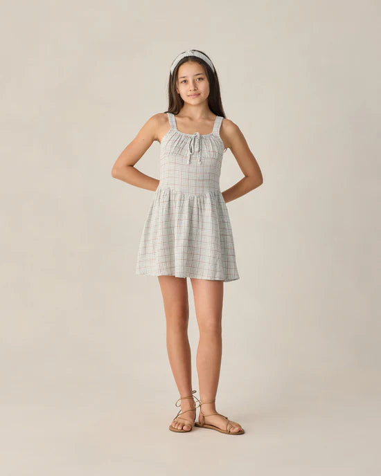 Primrose Mini Dress Light Blue Plaid