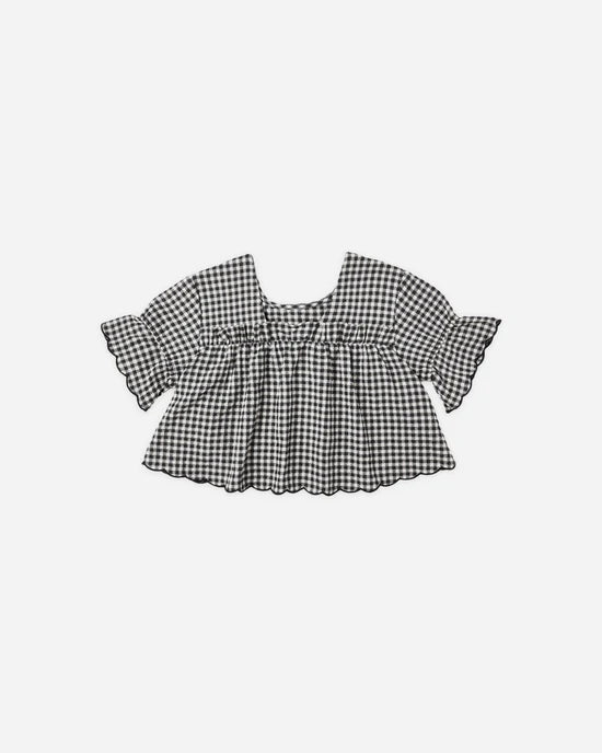 Francie Blouse - Black Gingham
