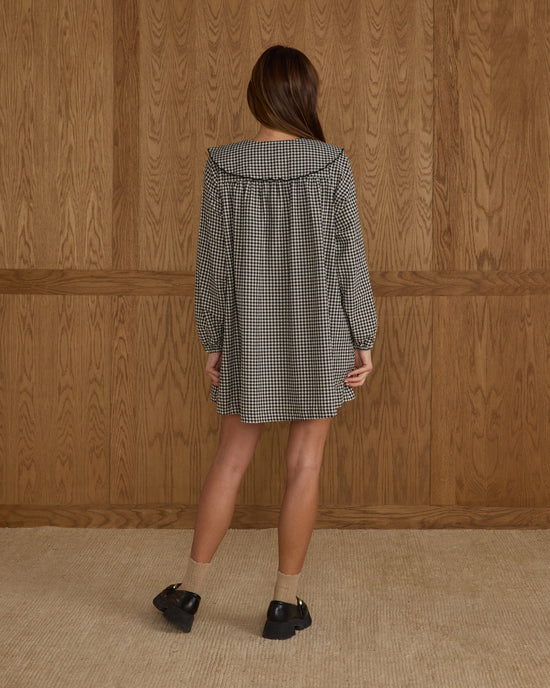 Womens Mini Dress - Black Gingham