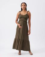 Load image into Gallery viewer, Brandi Shirred Dress Khaki
