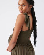 Load image into Gallery viewer, Brandi Shirred Dress Khaki
