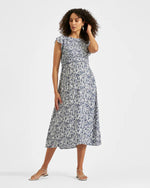 Load image into Gallery viewer, Edie Nursing Dress Washed Indigo / White
