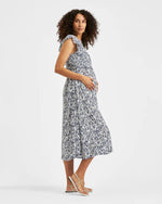Load image into Gallery viewer, Edie Nursing Dress Washed Indigo / White
