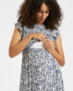 Load image into Gallery viewer, Edie Nursing Dress Washed Indigo / White
