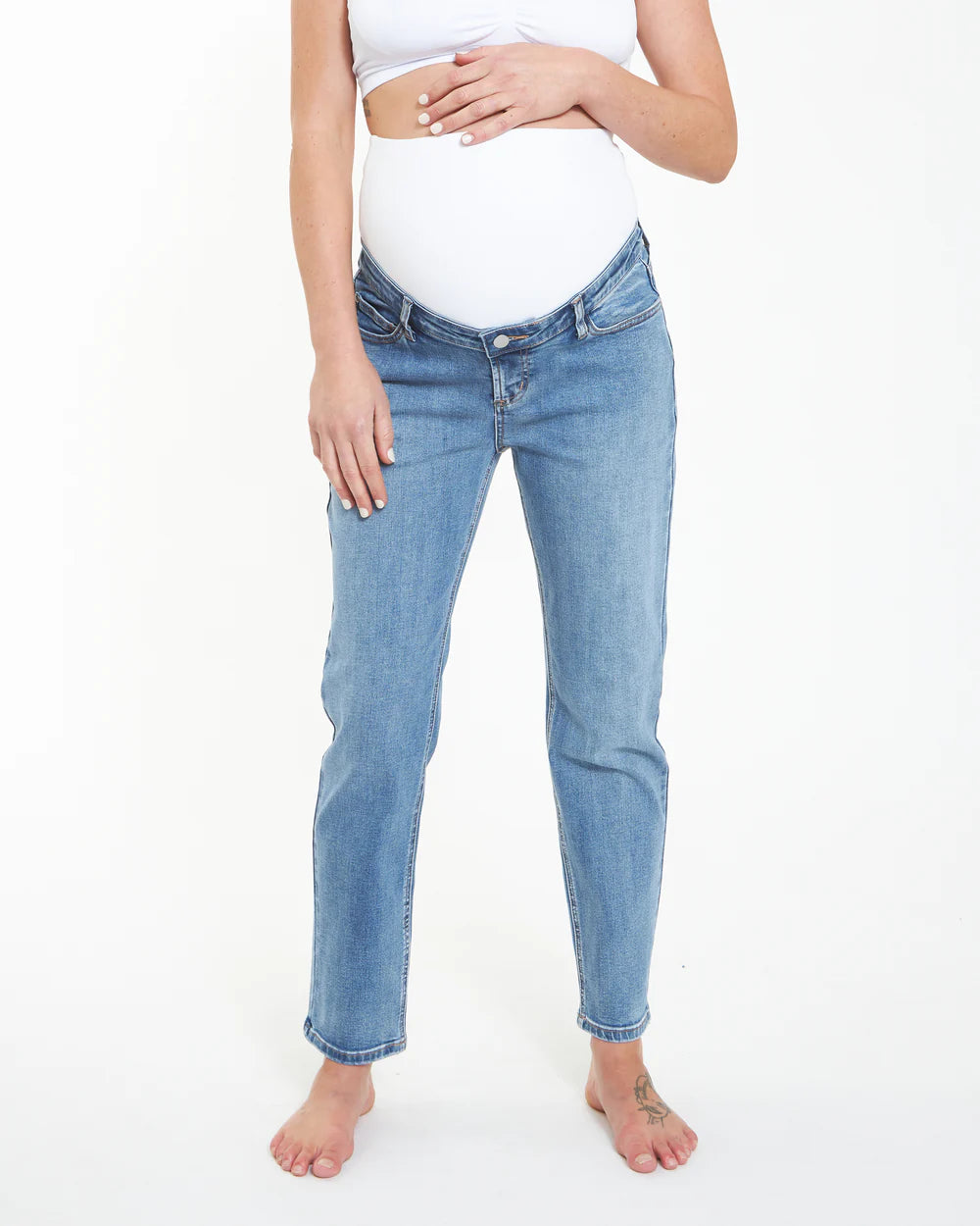 Hunter Over Bump Crop Jean - Vintage Wash