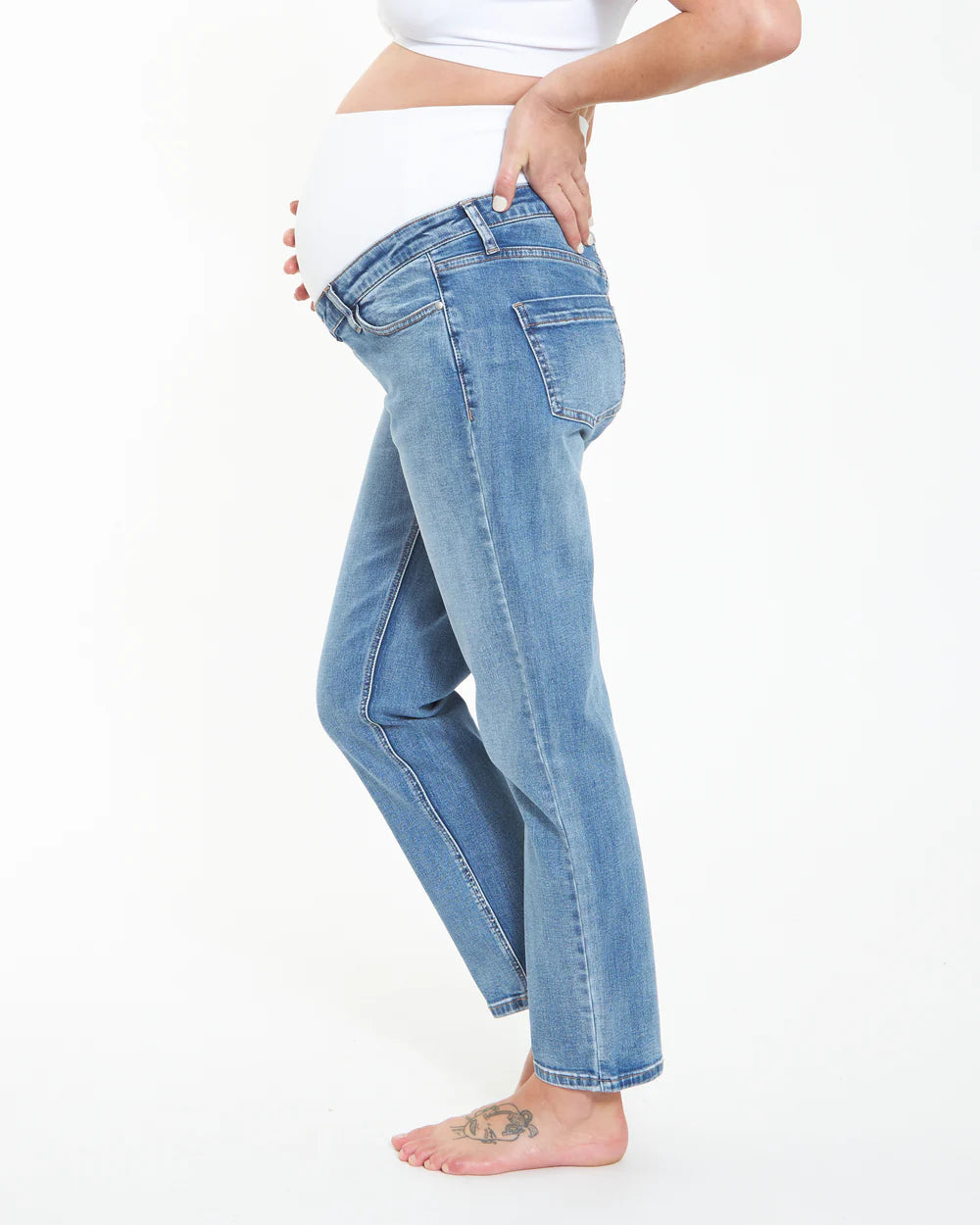 Hunter Over Bump Crop Jean - Vintage Wash